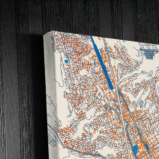 Chilpancingo Mexico Colorful City Map Canvas Print Detail