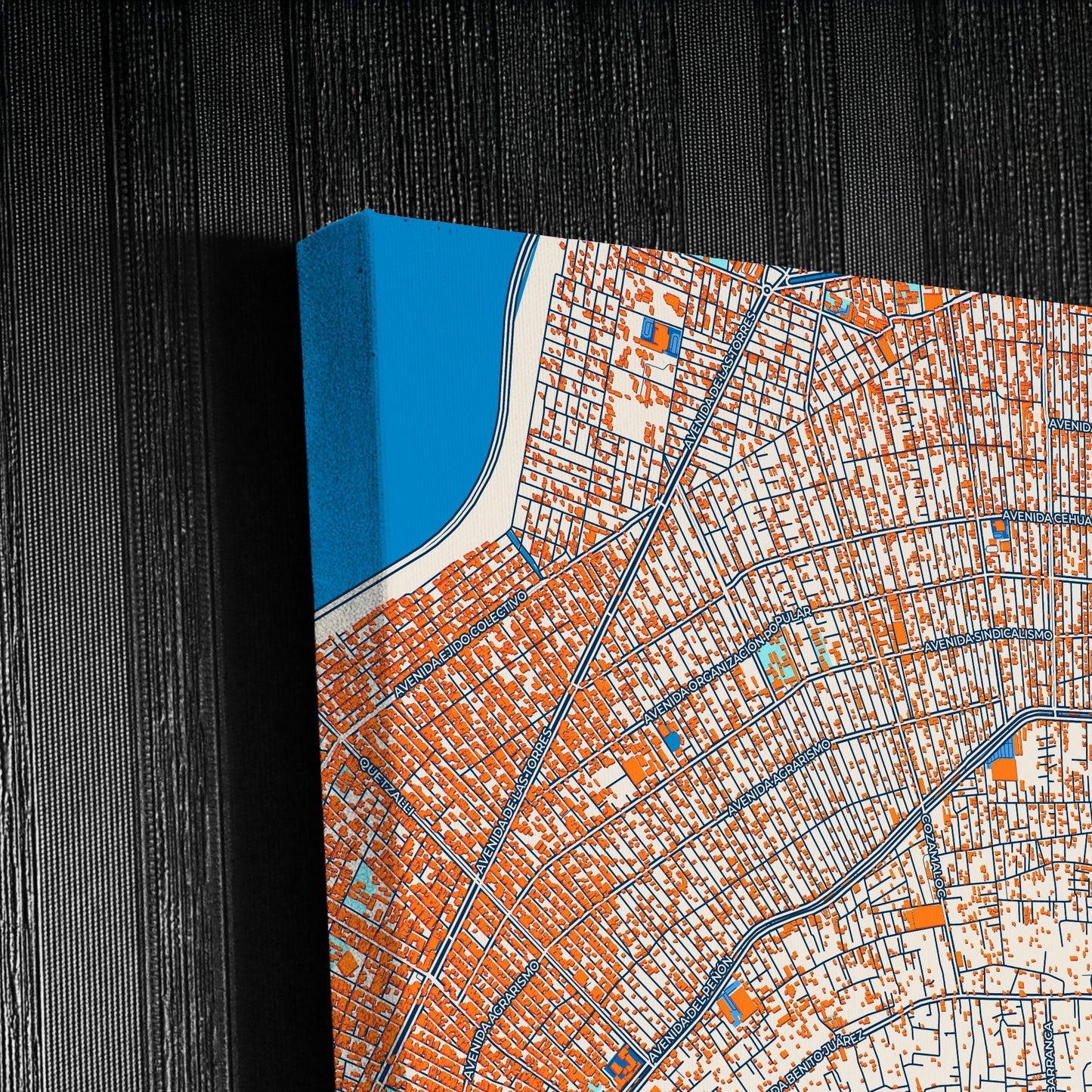Chimalhuacán Mexico Colorful City Map Canvas Print Detail