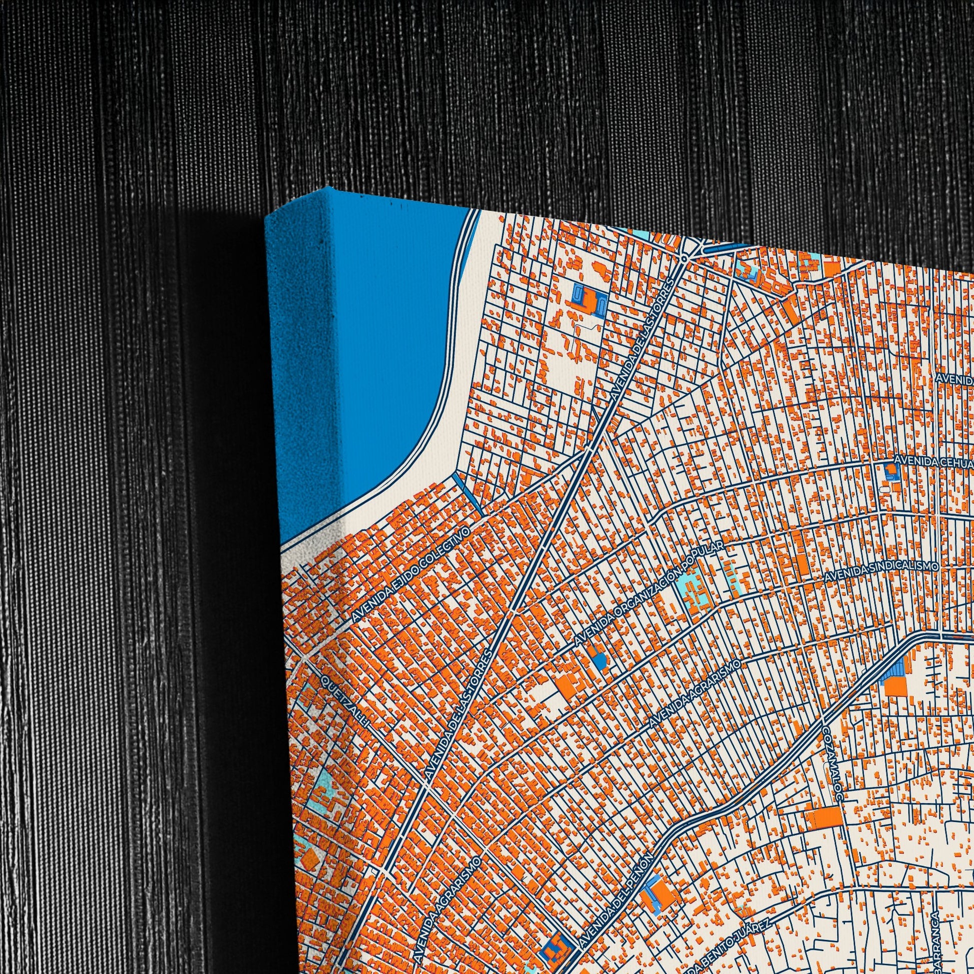 Chimalhuacán Mexico Colorful City Map Canvas Print Detail