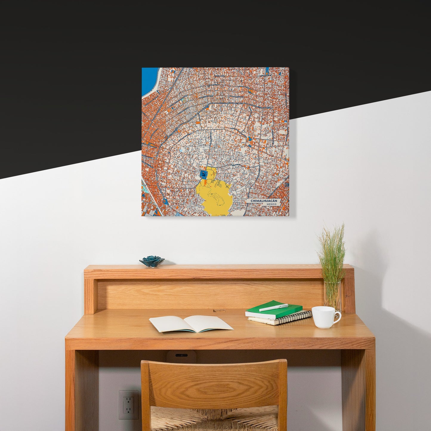 Chimalhuacán Mexico Colorful City Map Canvas Print Scene