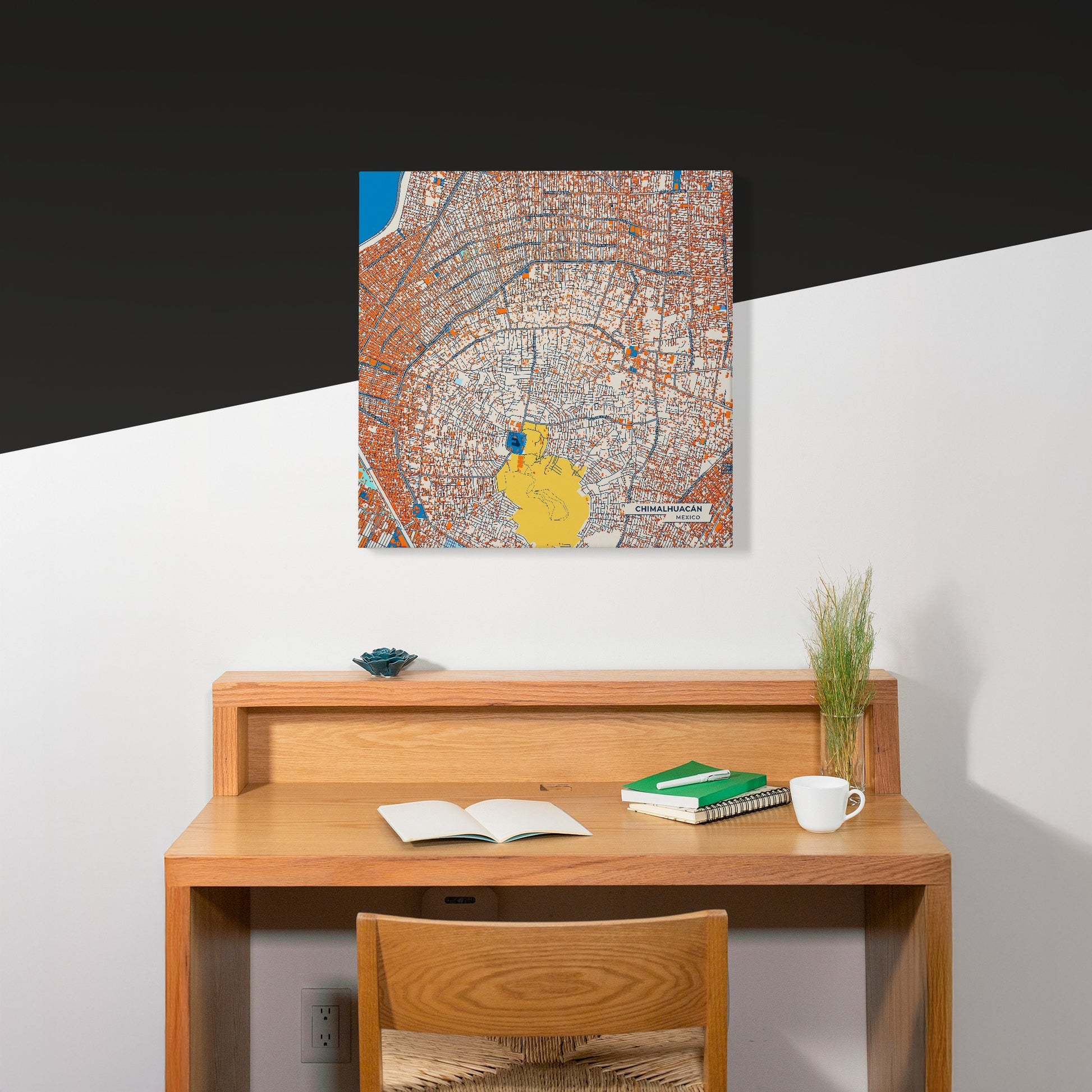 Chimalhuacán Mexico Colorful City Map Canvas Print Scene
