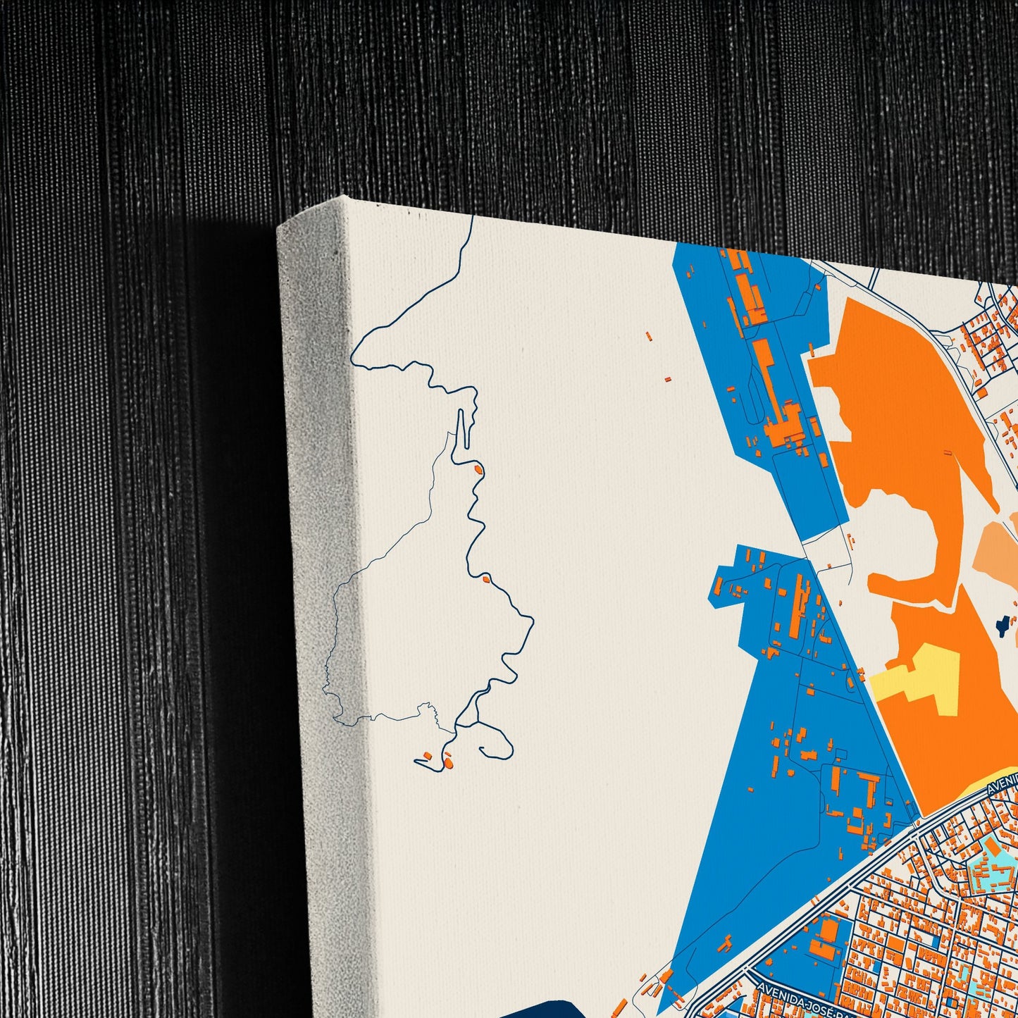 Chimbote Peru Colorful City Map Canvas Print Detail