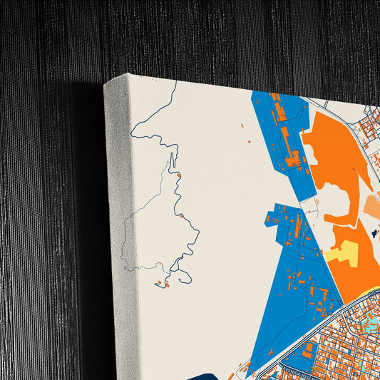 Chimbote Peru Colorful City Map Canvas Print Detail