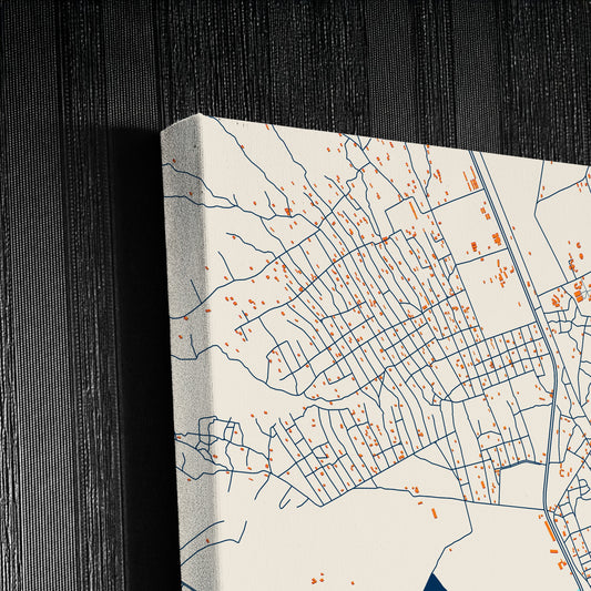 Chimoio Mozambique Colorful City Map Canvas Print Detail
