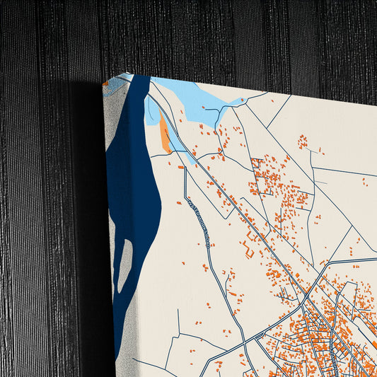 Chiniot Pakistan Colorful City Map Canvas Print Detail