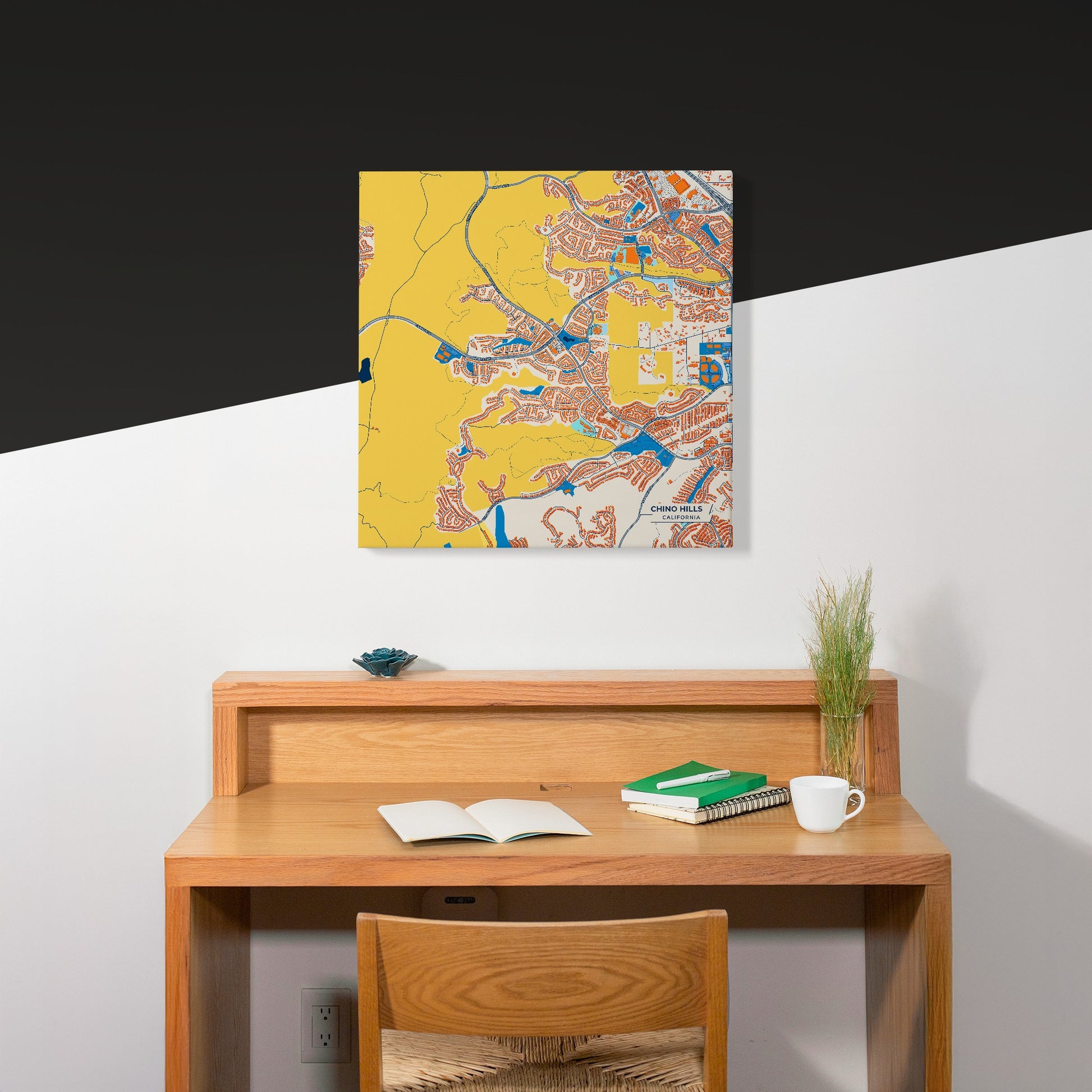 Chino Hills California Colorful City Map Canvas Print Scene
