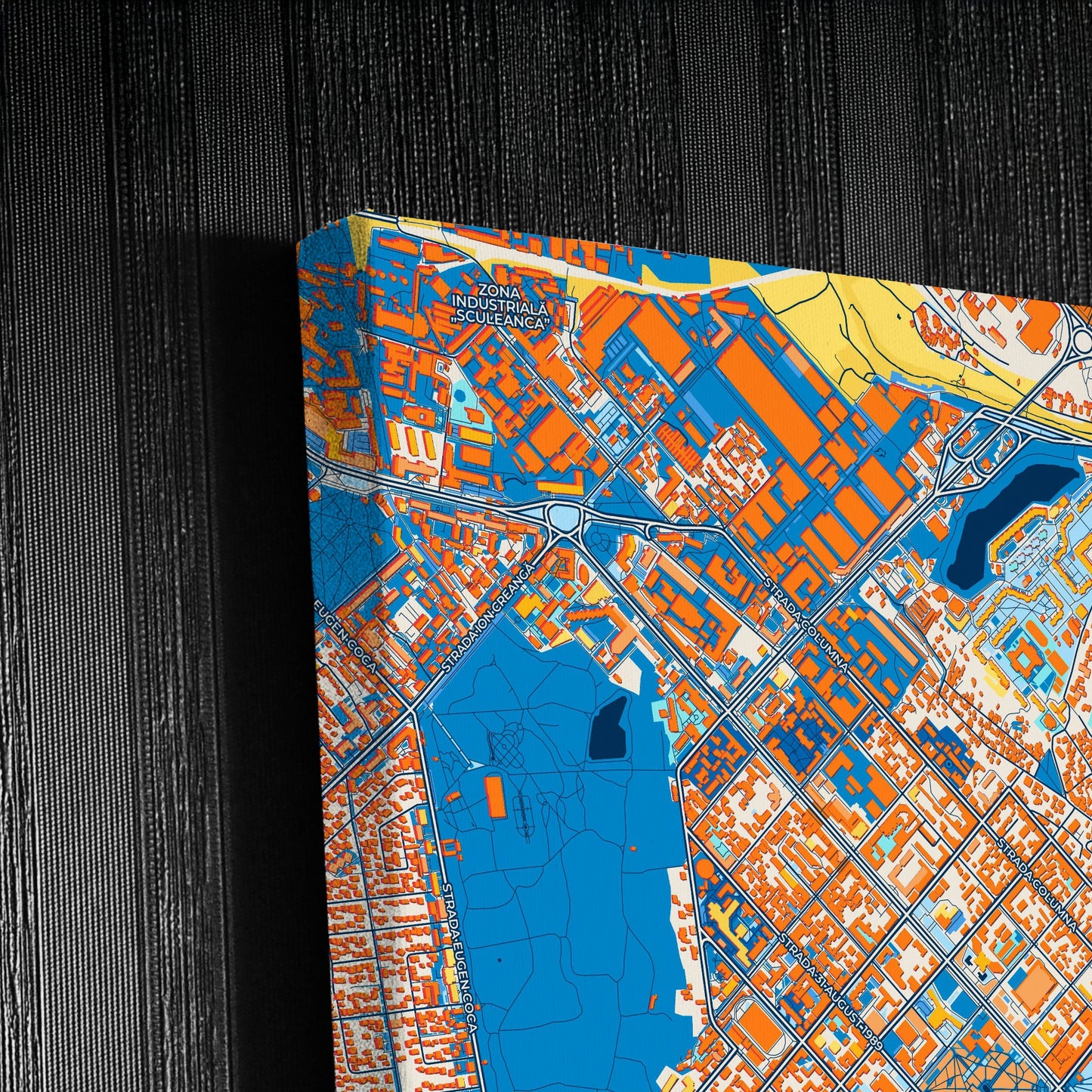 Chișinău Moldova Colorful City Map Canvas Print Detail