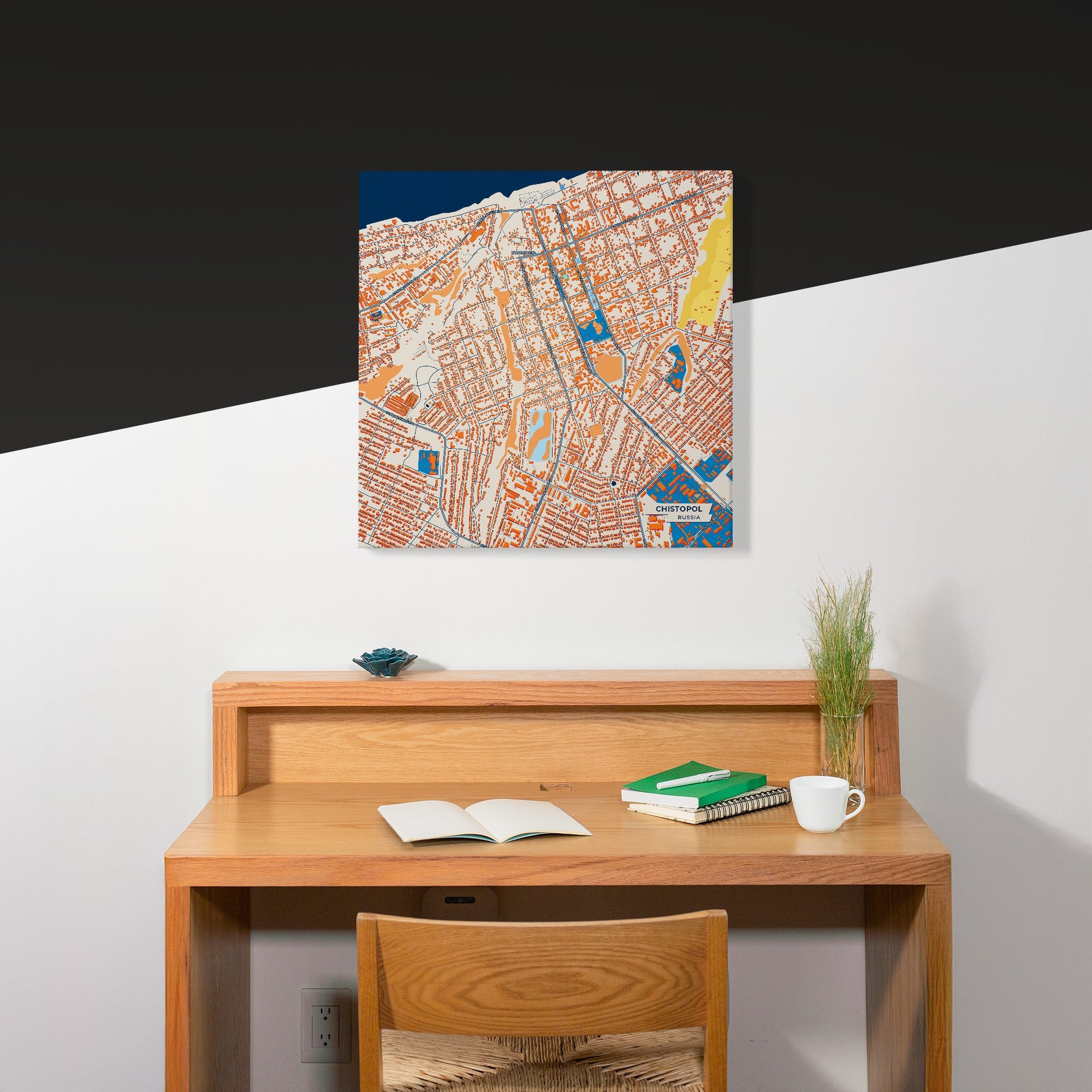 Чистополь Russia Colorful City Map Canvas Print Scene
