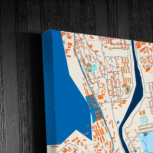 Чита Russia Colorful City Map Canvas Print Detail