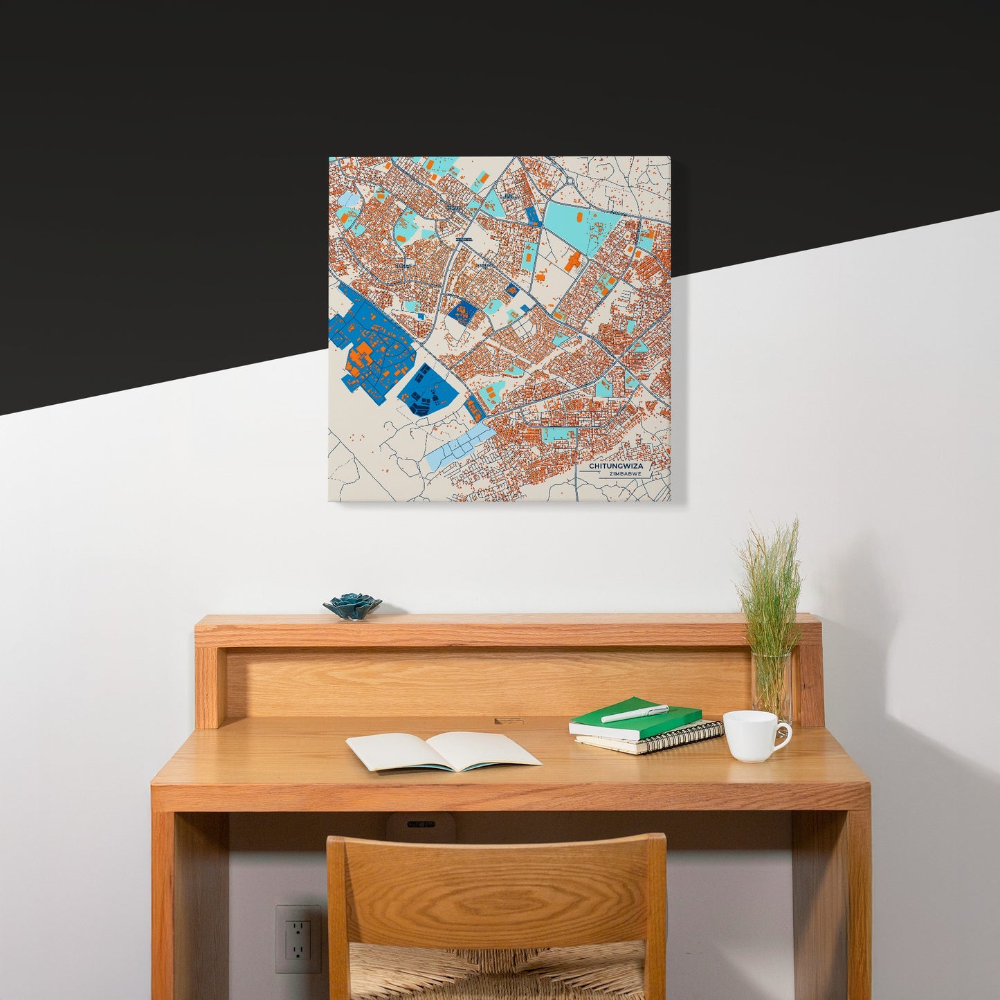 Chitungwiza Zimbabwe Colorful City Map Canvas Print Scene