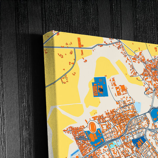 Chlef Algeria Colorful City Map Canvas Print Detail