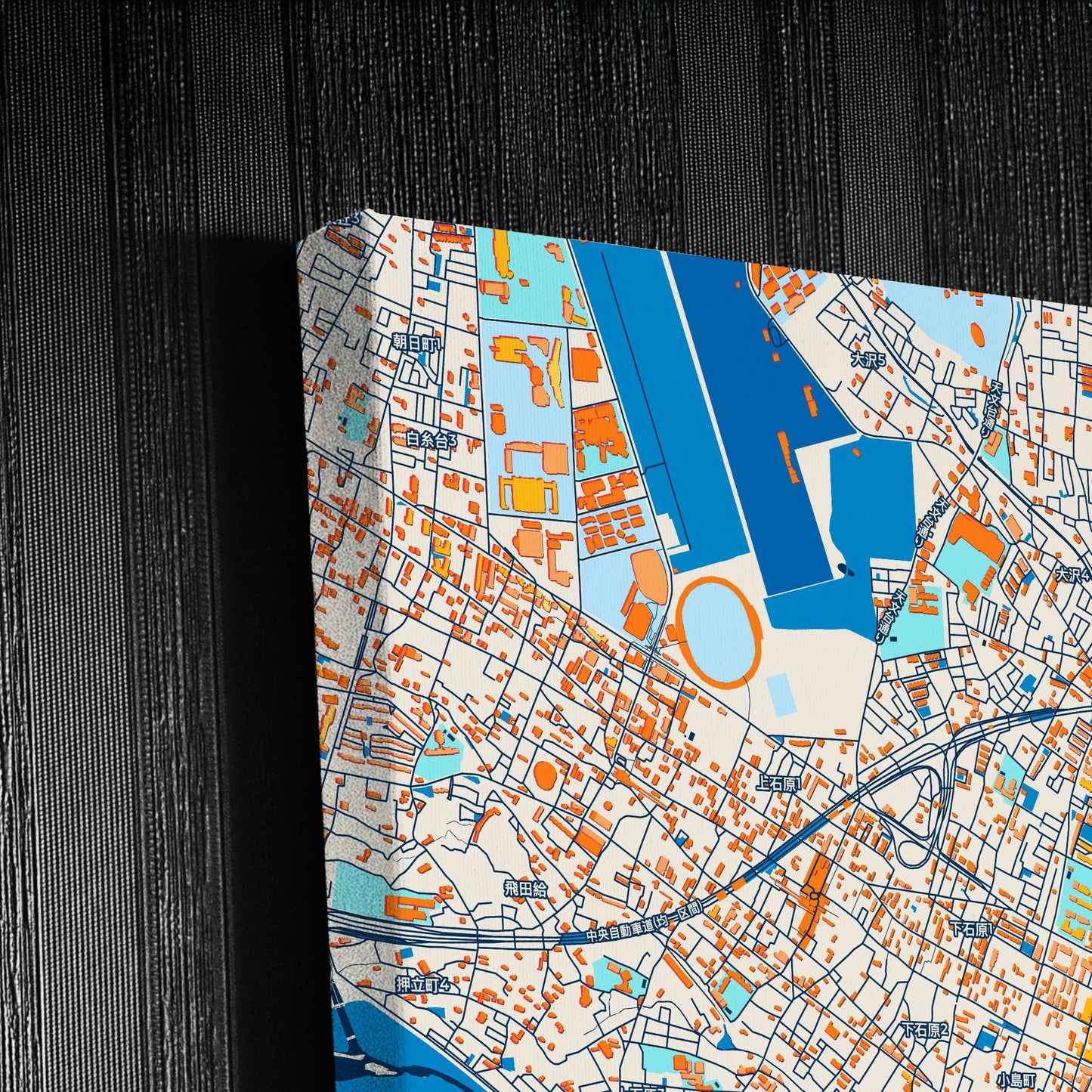 Chōfu Japan Colorful City Map Canvas Print Detail