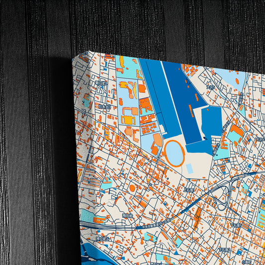 Chōfu Japan Colorful City Map Canvas Print Detail