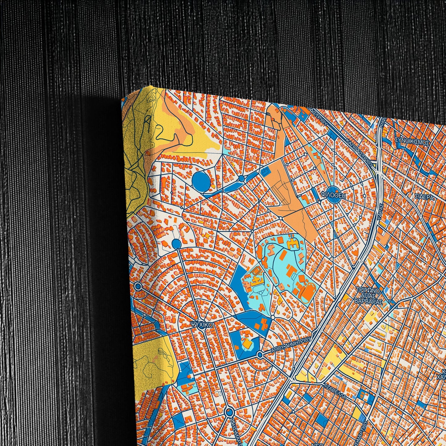 Χολαργος Greece Colorful City Map Canvas Print Detail
