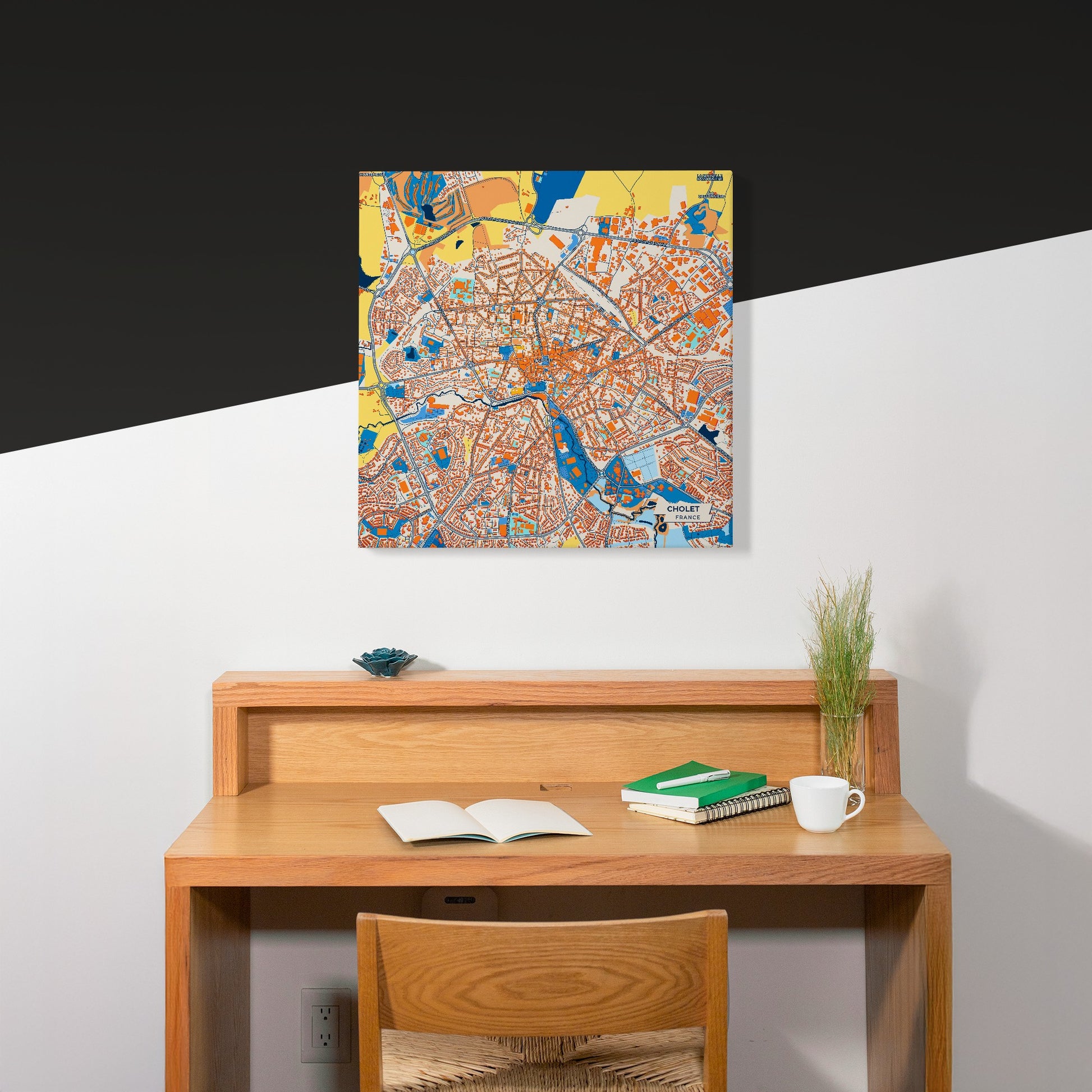 Cholet France Colorful City Map Canvas Print Scene
