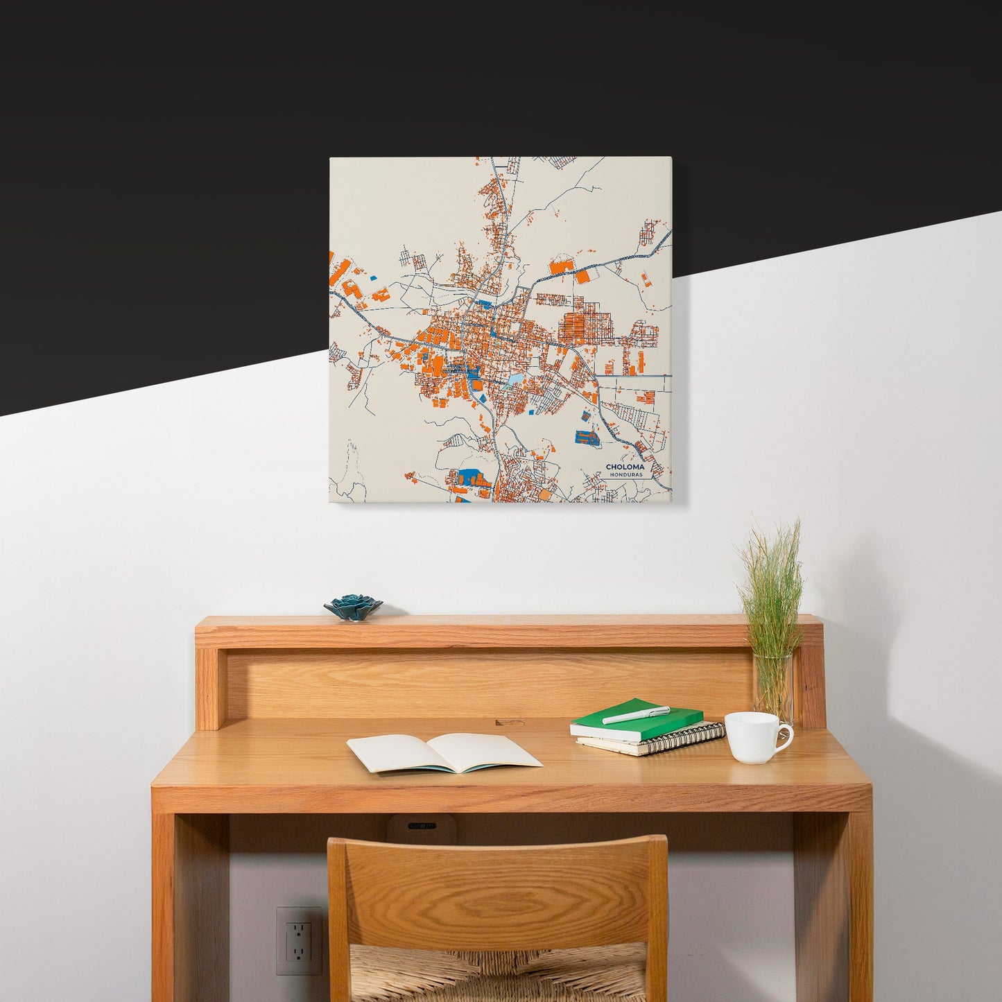 Choloma Honduras Colorful City Map Canvas Print Scene