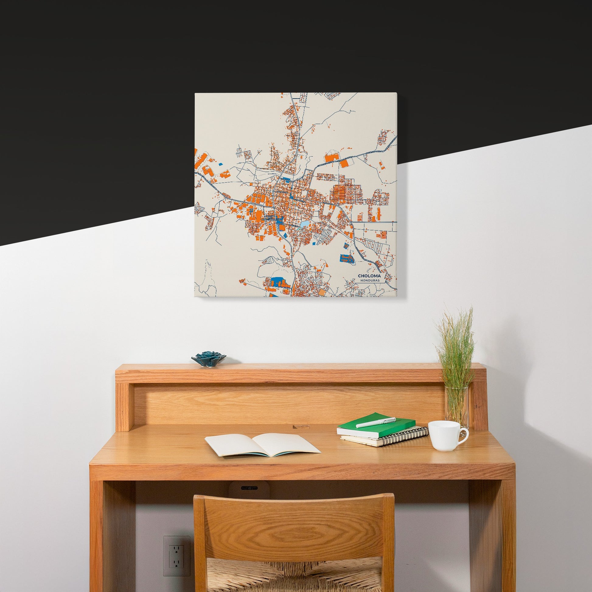 Choloma Honduras Colorful City Map Canvas Print Scene