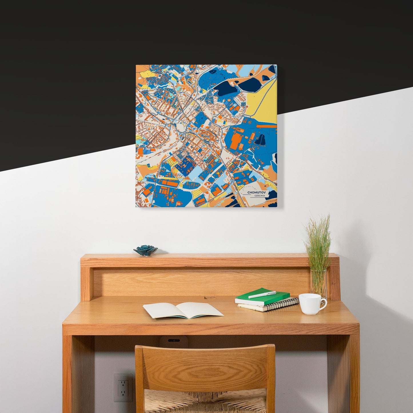Chomutov Czechia Colorful City Map Canvas Print Scene