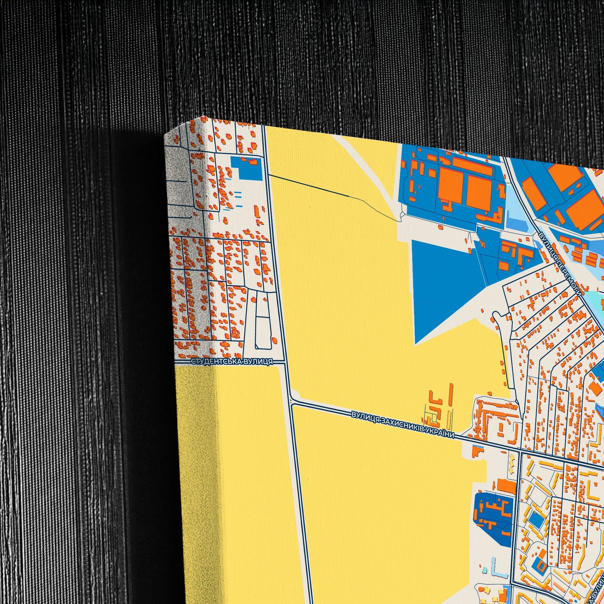 Чорноморський Ukraine Colorful City Map Canvas Print Detail