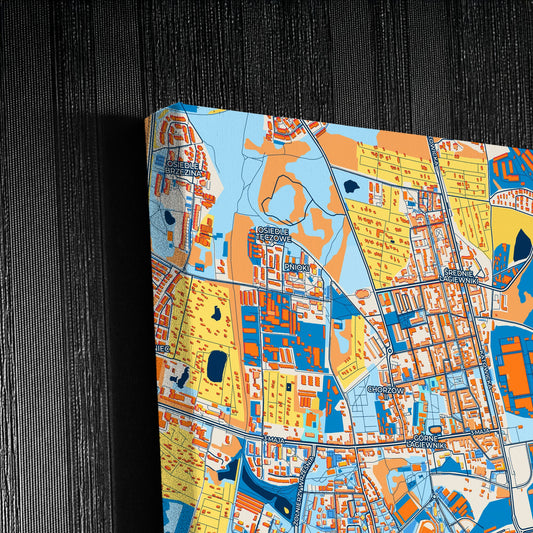 Chorzów Poland Colorful City Map Canvas Print Detail