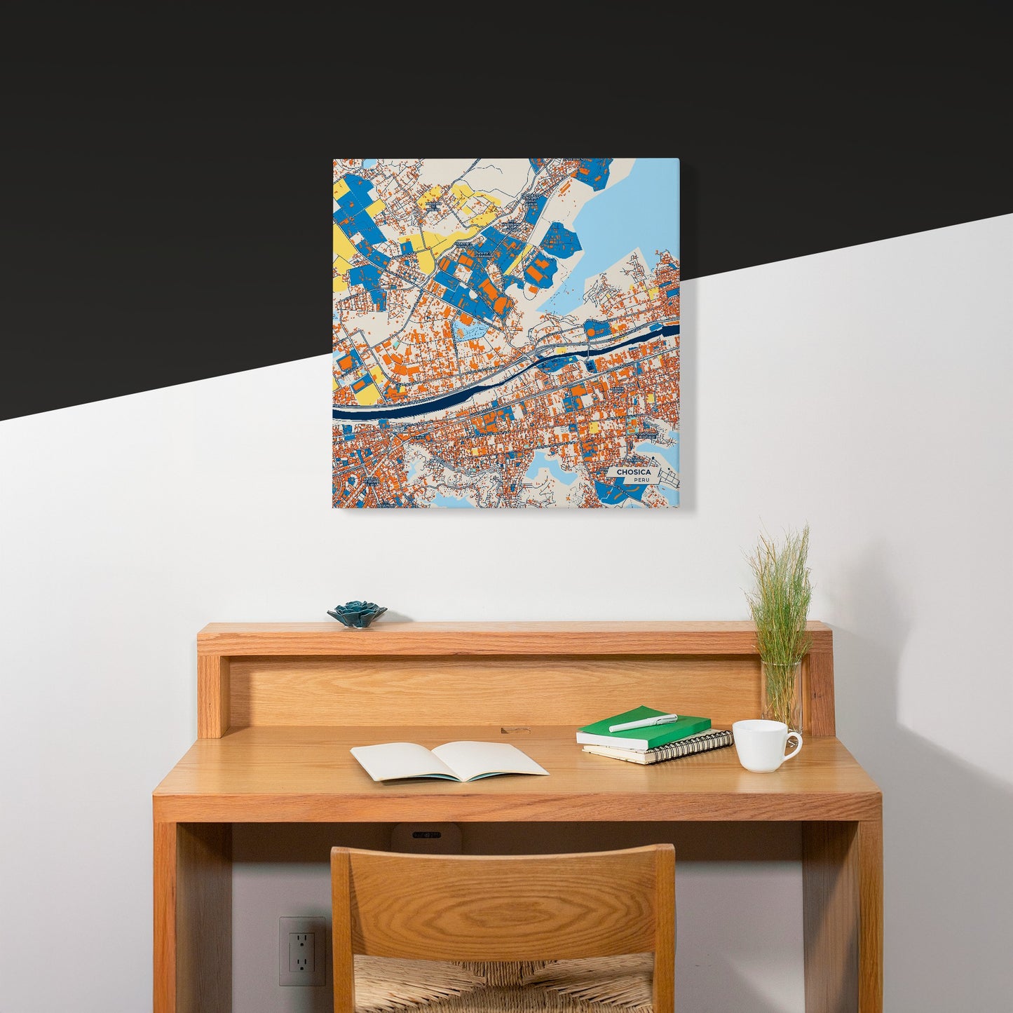Chosica Peru Colorful City Map Canvas Print Scene