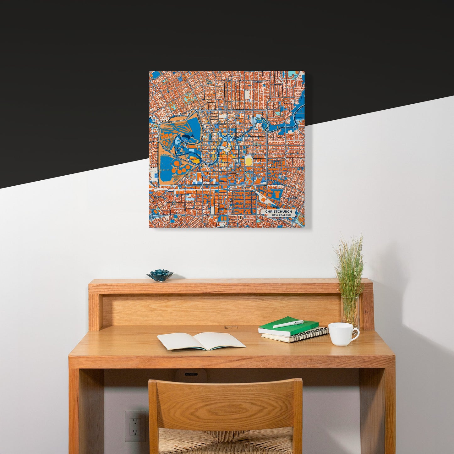 Christchurch New Zealand Colorful City Map Canvas Print Scene