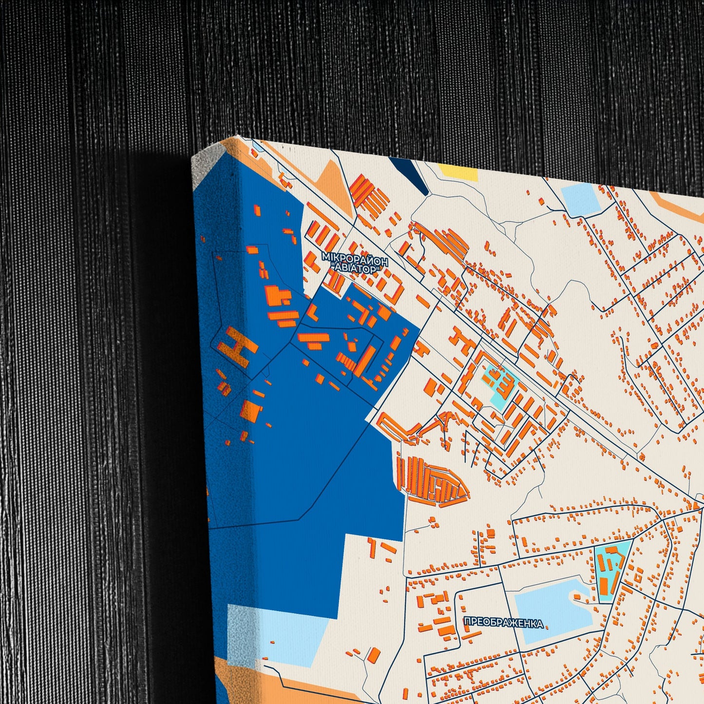 Чухуів Ukraine Colorful City Map Canvas Print Detail