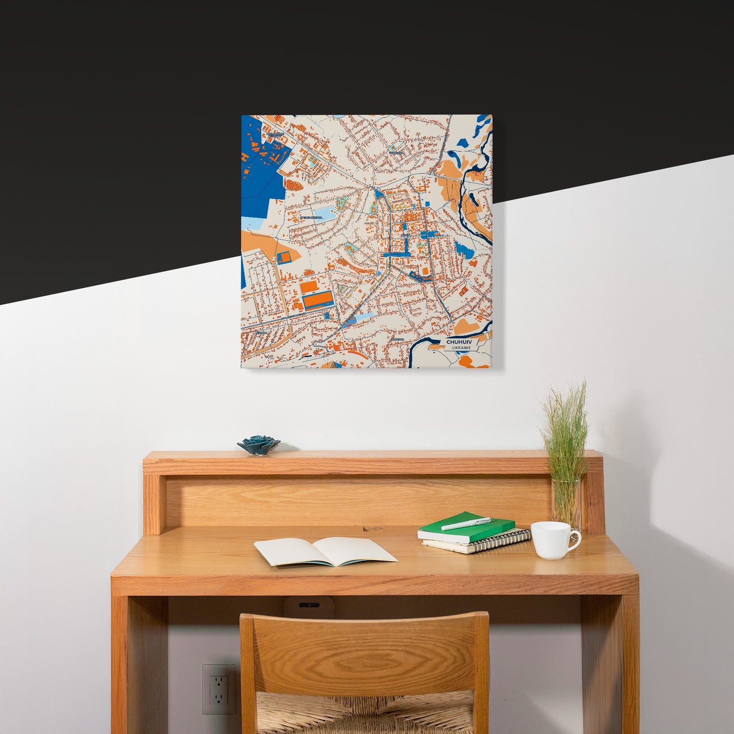 Чухуів Ukraine Colorful City Map Canvas Print Scene