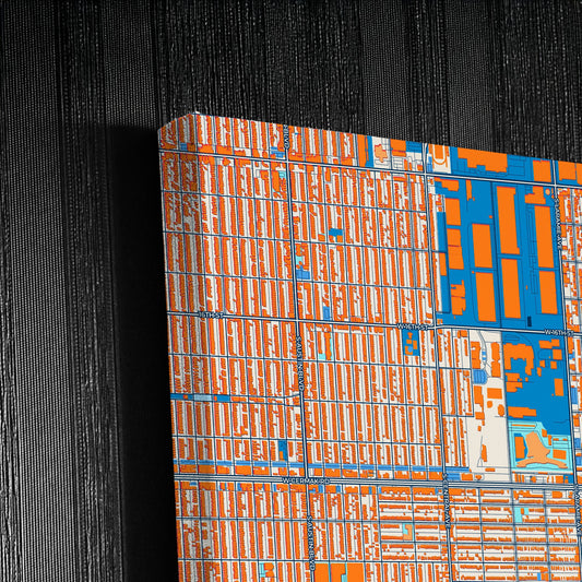 Cicero Illinois Colorful City Map Canvas Print Detail