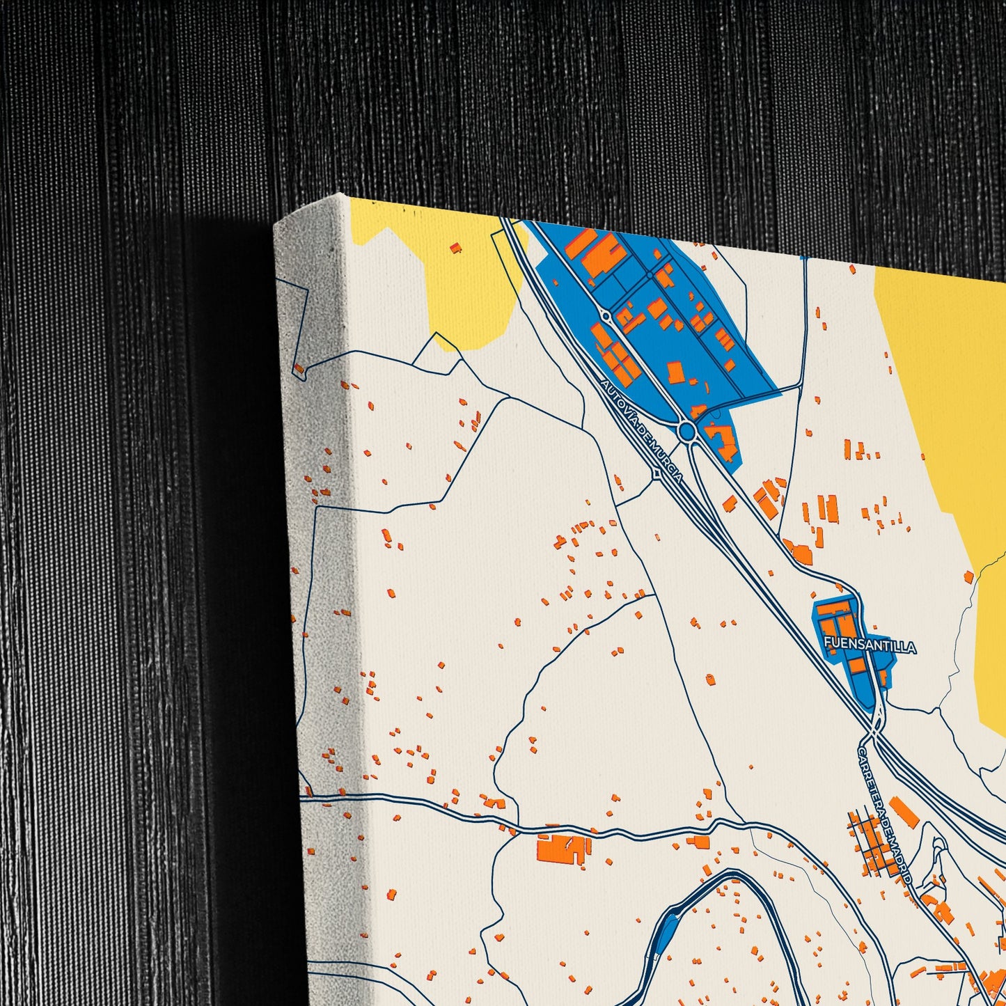 Cieza Spain Colorful City Map Canvas Print Detail