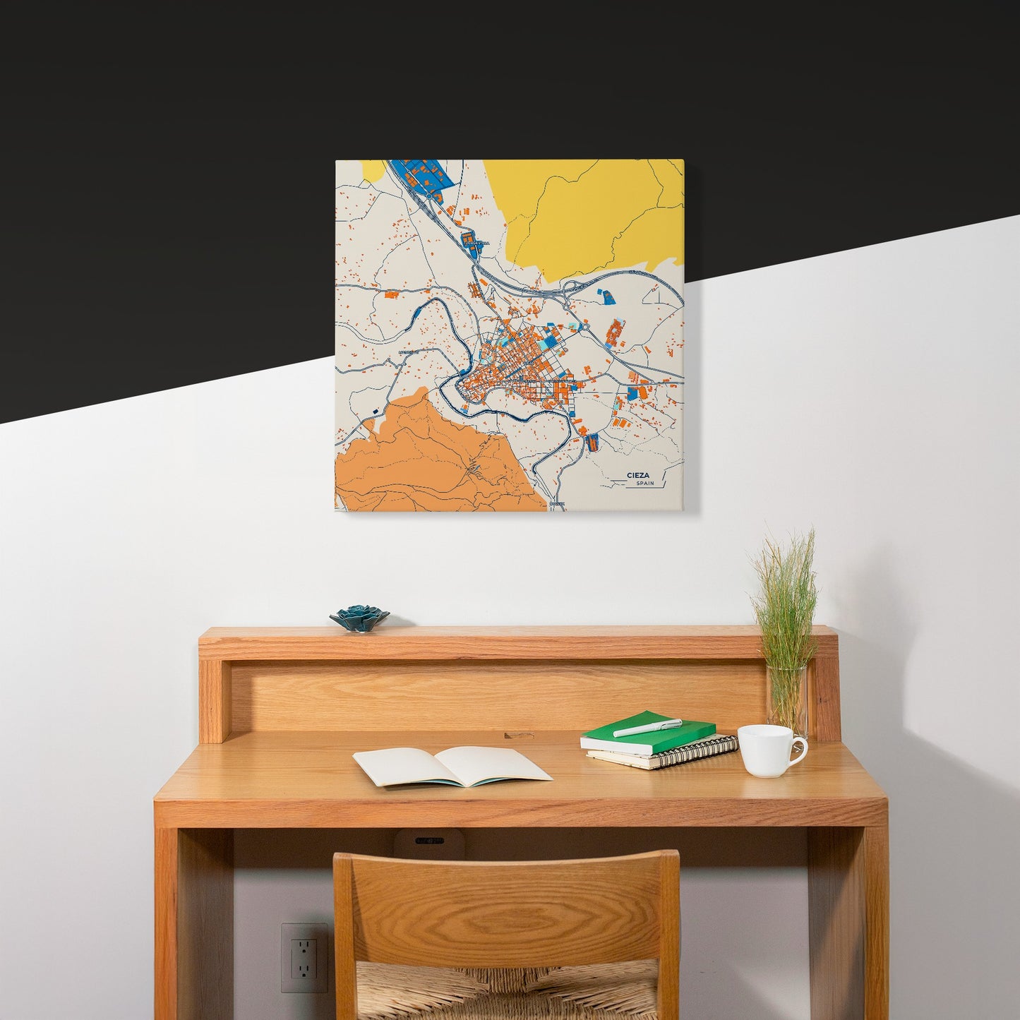 Cieza Spain Colorful City Map Canvas Print Scene