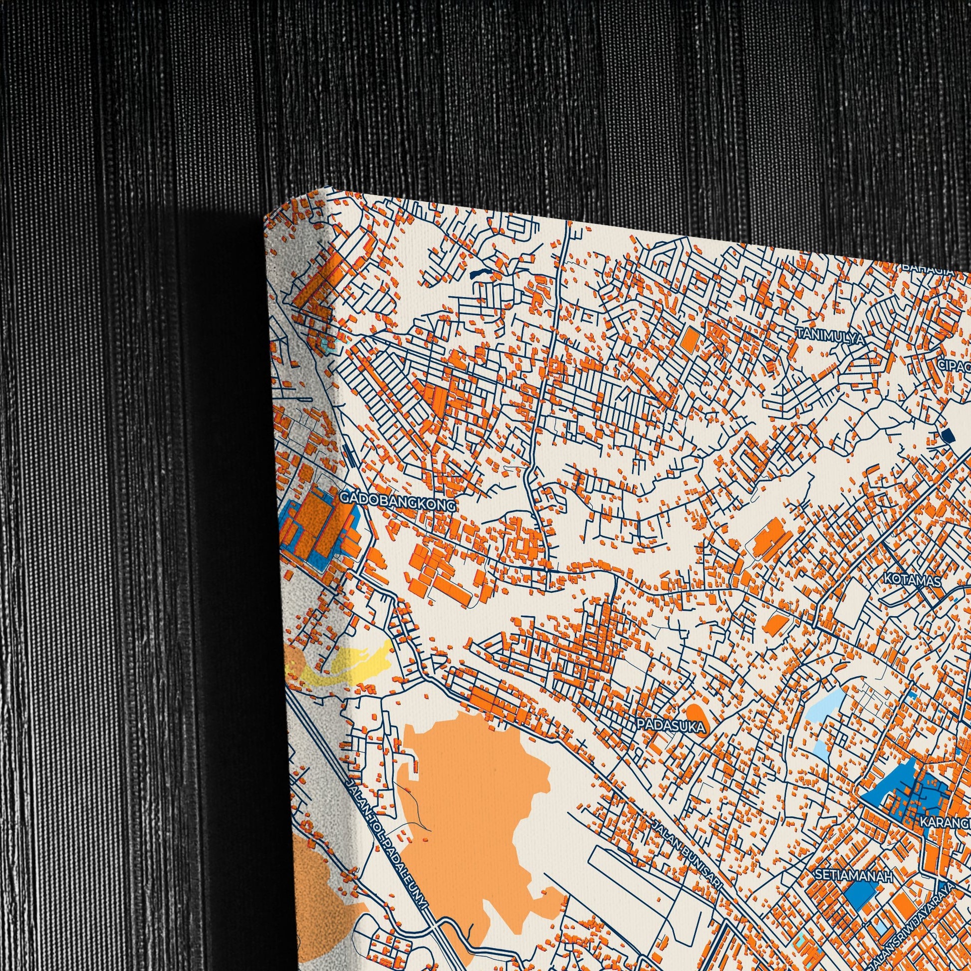 Cimahi Indonesia Colorful City Map Canvas Print Detail