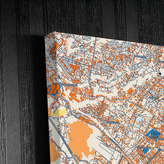 Cimahi Indonesia Colorful City Map Canvas Print Detail