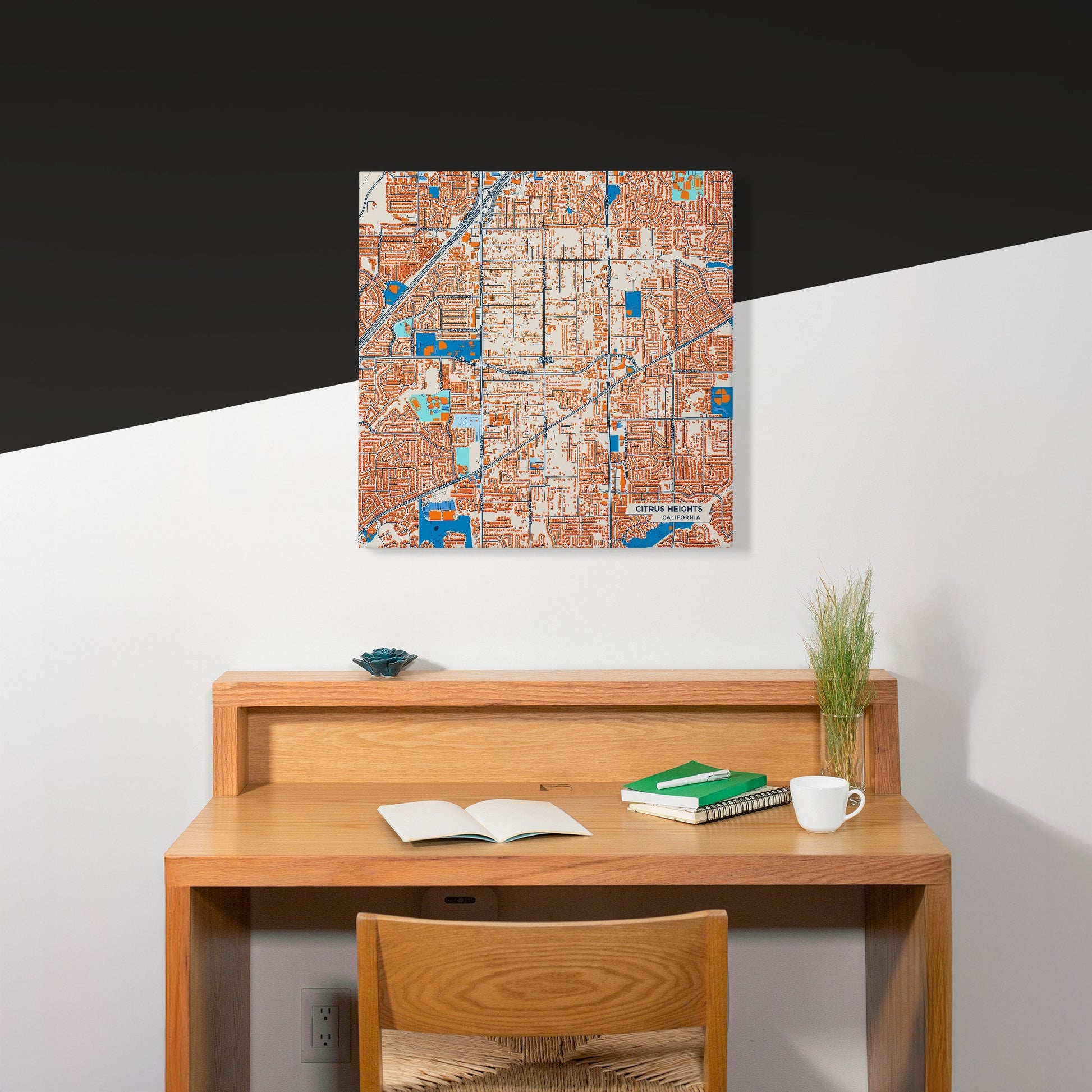 Citrus Heights California Colorful City Map Canvas Print Scene