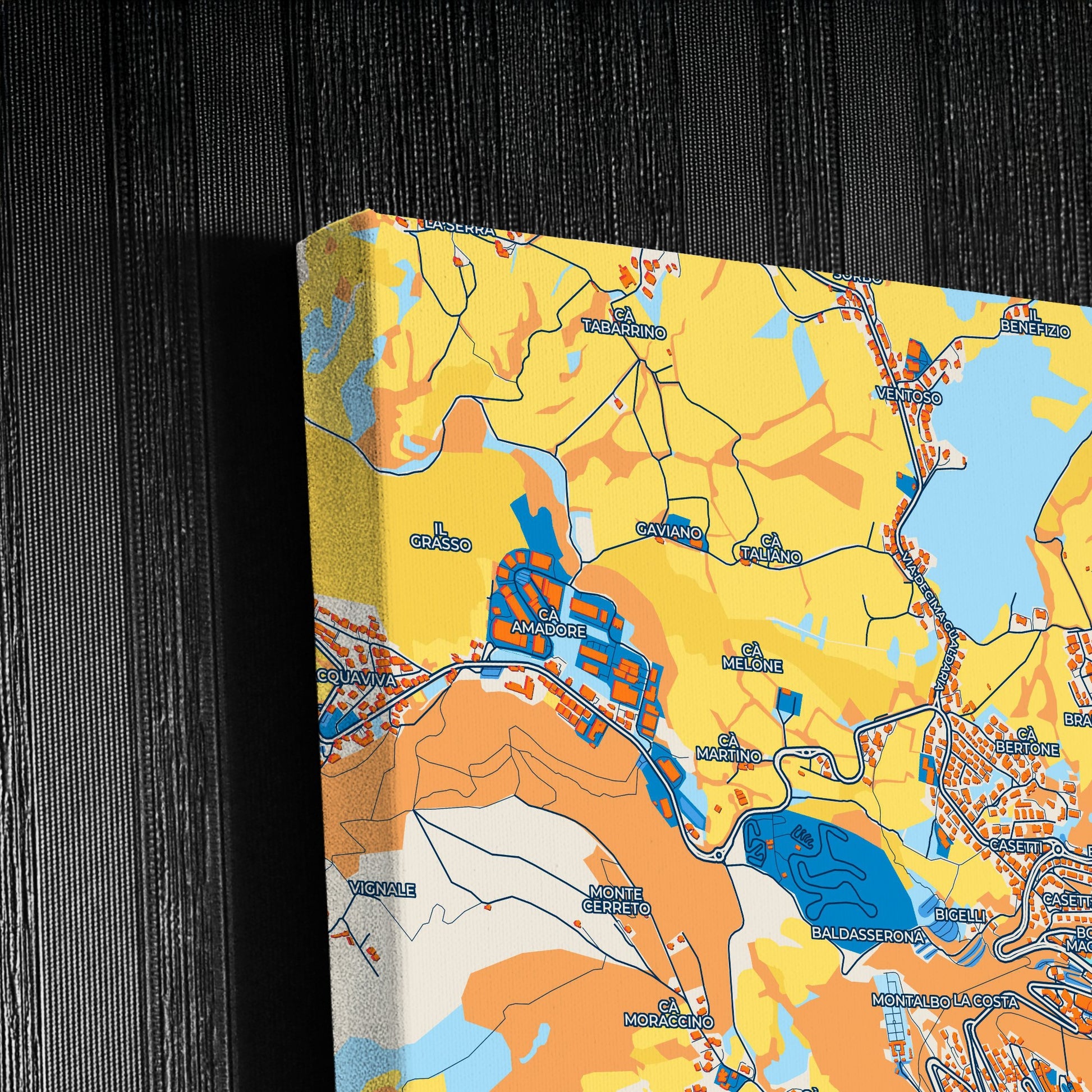  City Of San Marino San Marino Colorful City Map Canvas Print Detail