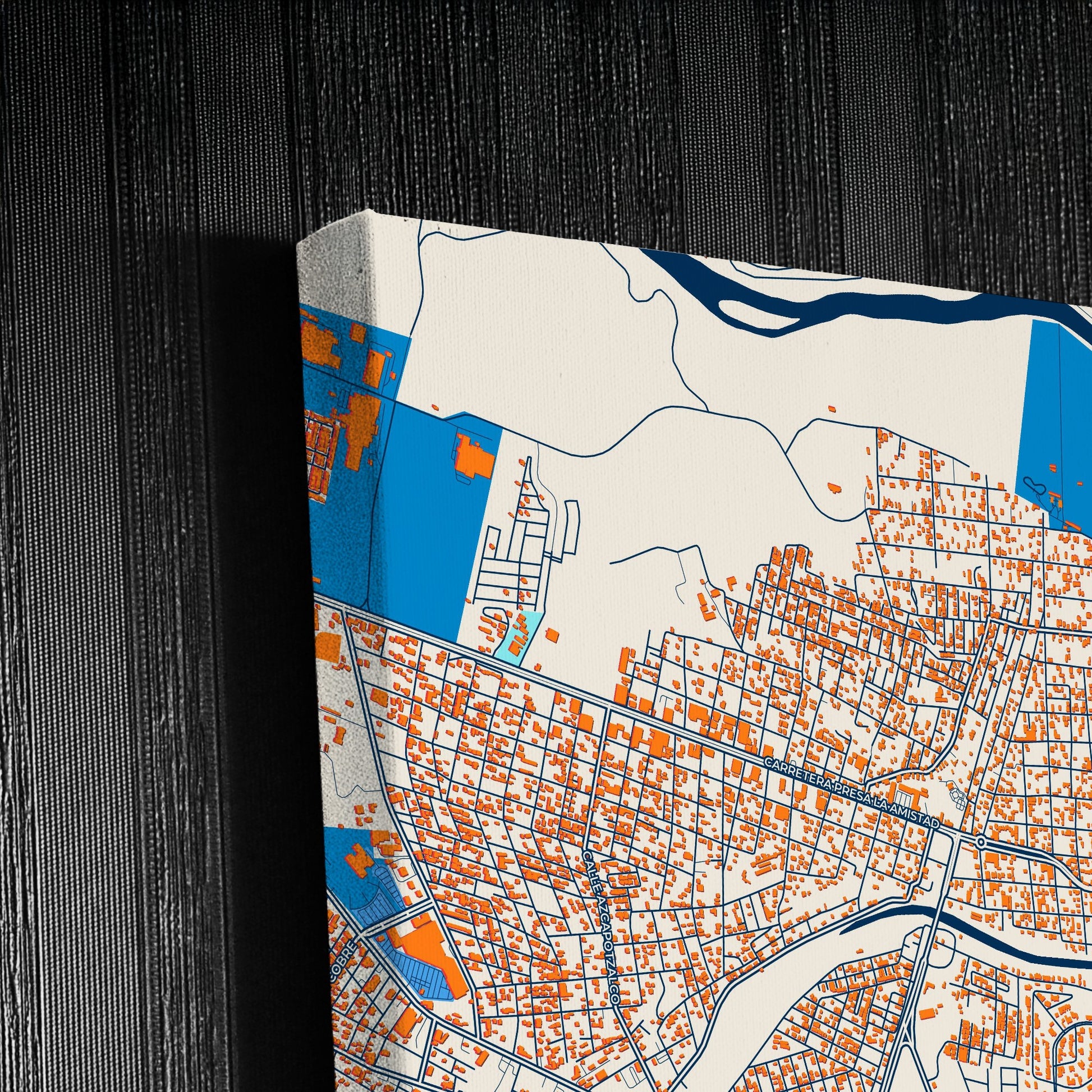 Ciudad Acuña Mexico Colorful City Map Canvas Print Detail