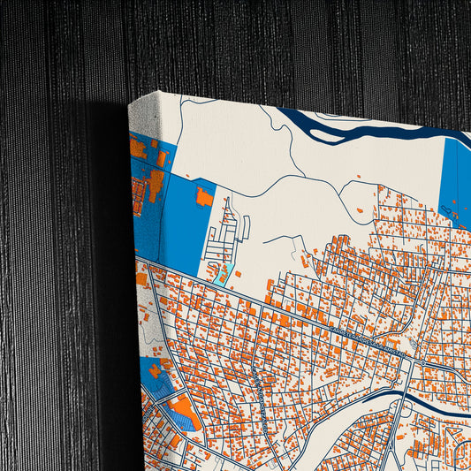 Ciudad Acuña Mexico Colorful City Map Canvas Print Detail