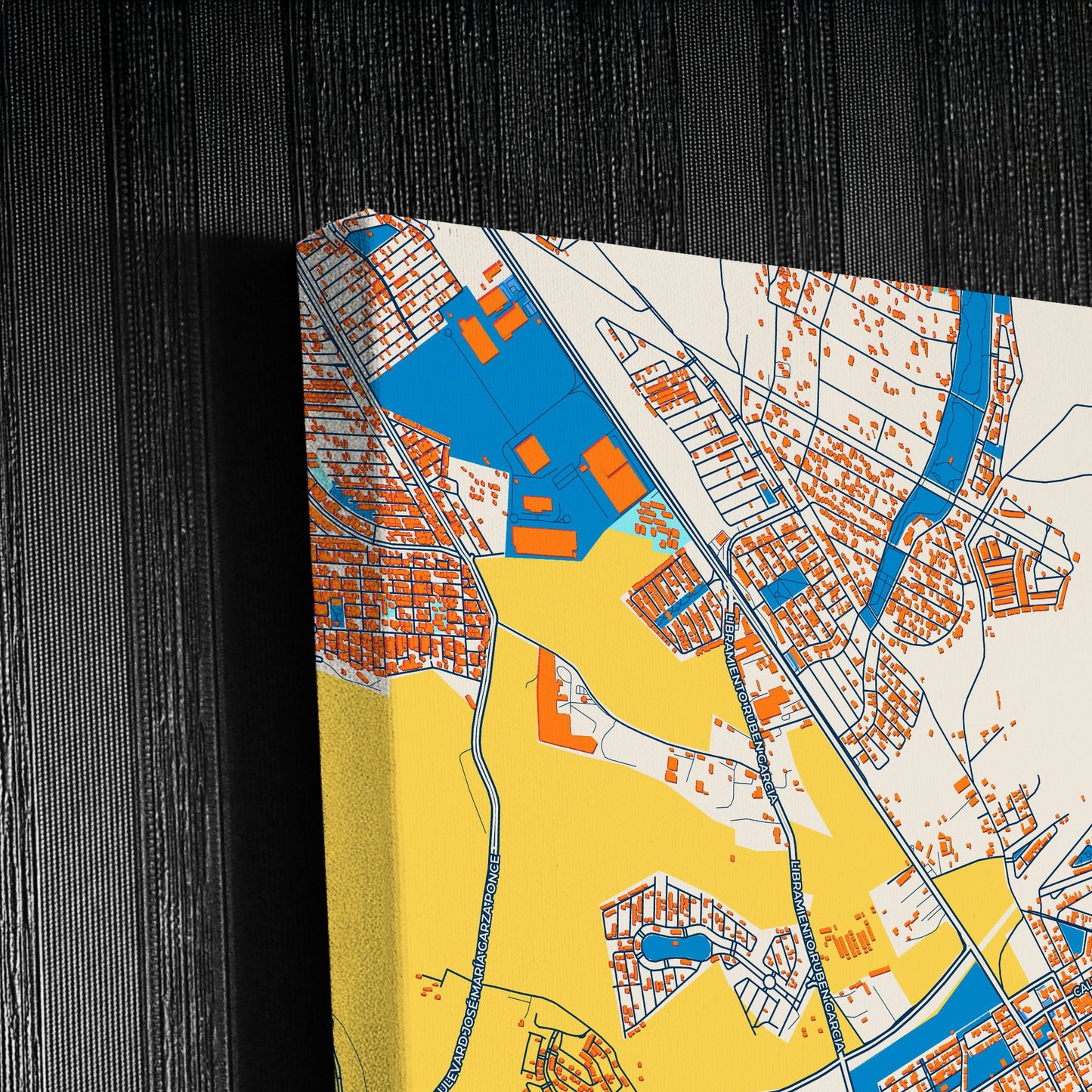 Ciudad Apodaca Mexico Colorful City Map Canvas Print Detail