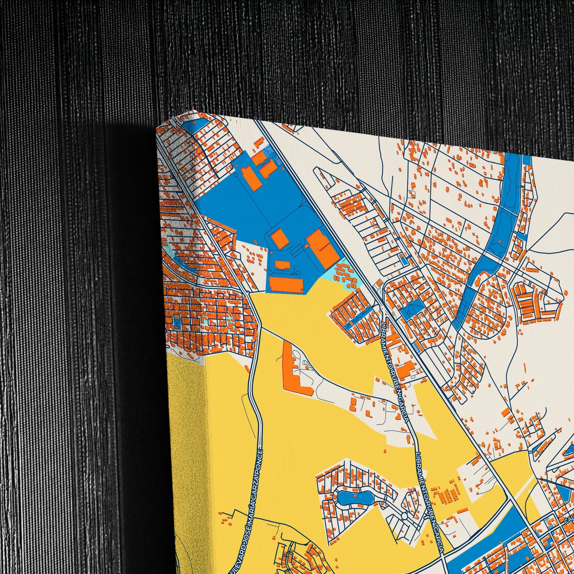 Ciudad Apodaca Mexico Colorful City Map Canvas Print Detail