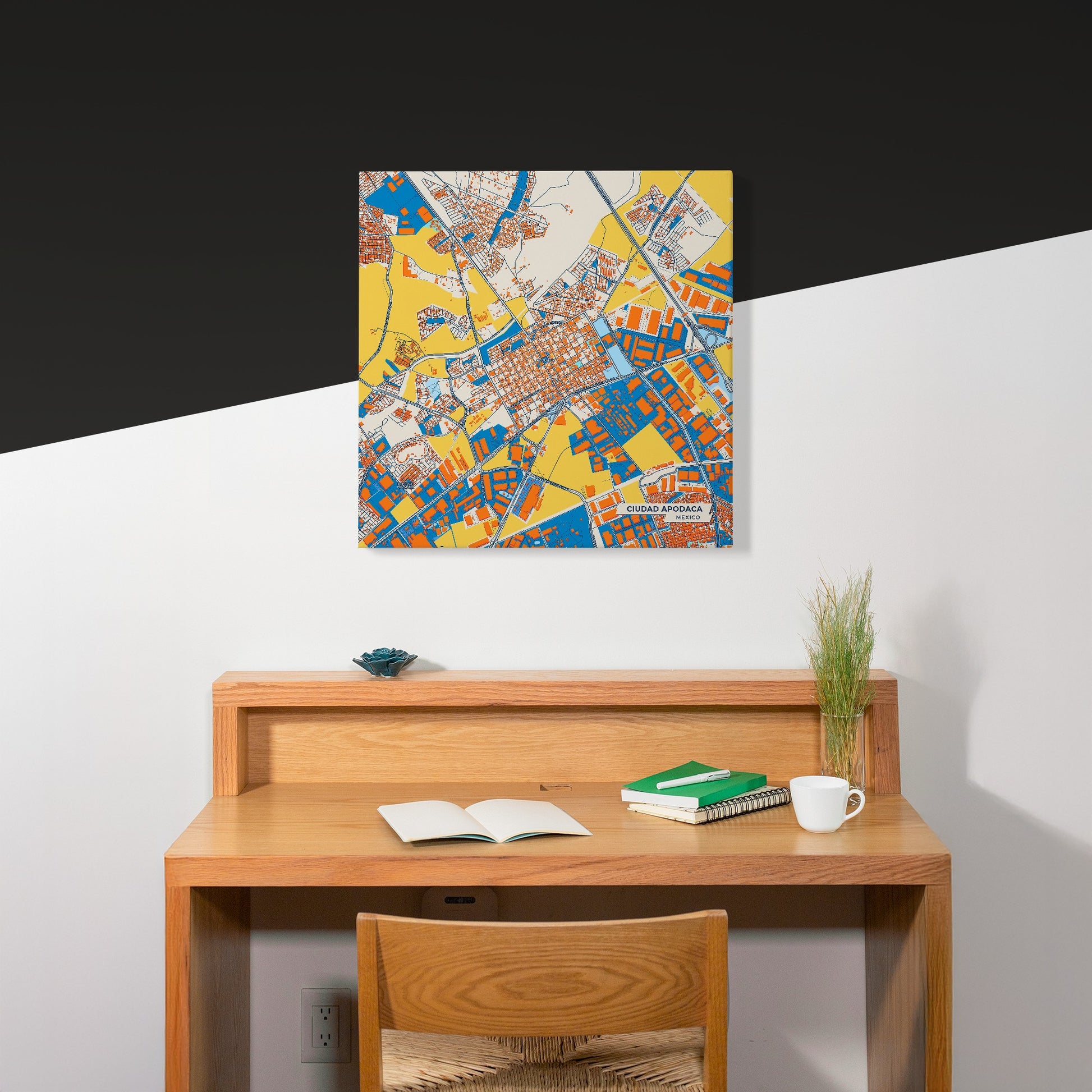 Ciudad Apodaca Mexico Colorful City Map Canvas Print Scene