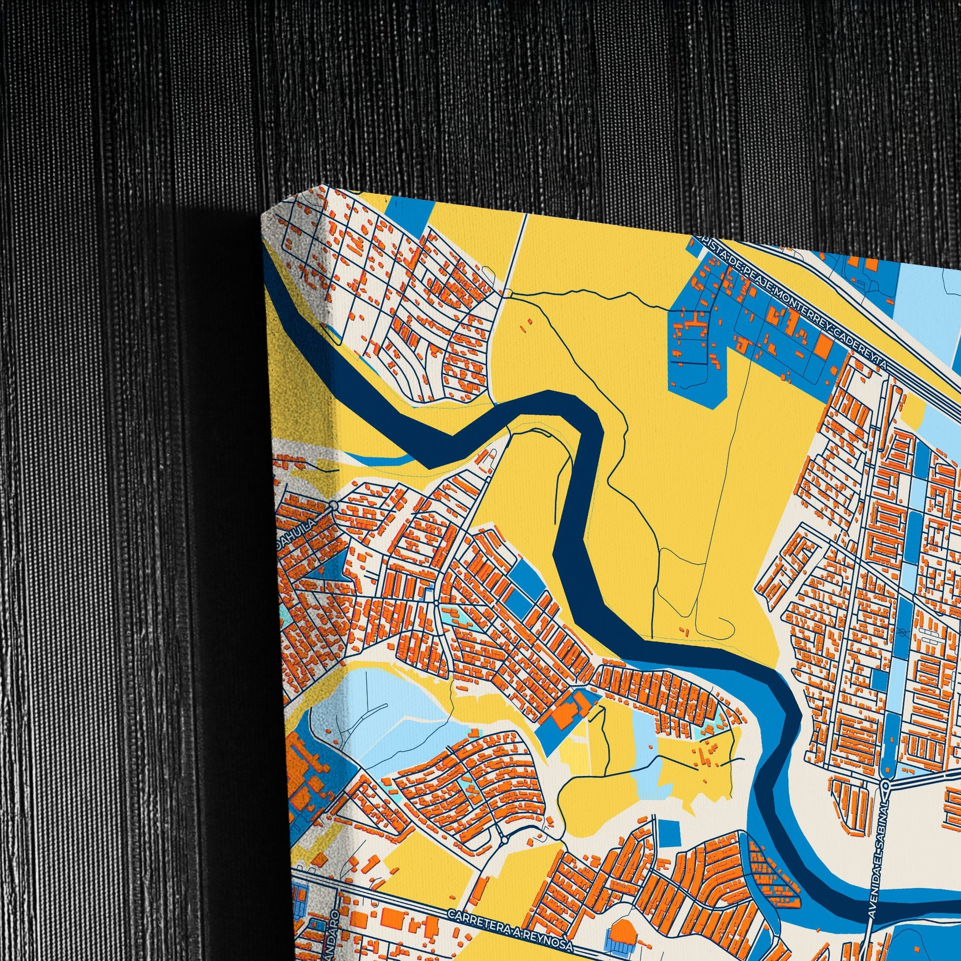 Ciudad Benito Juárez Mexico Colorful City Map Canvas Print Detail