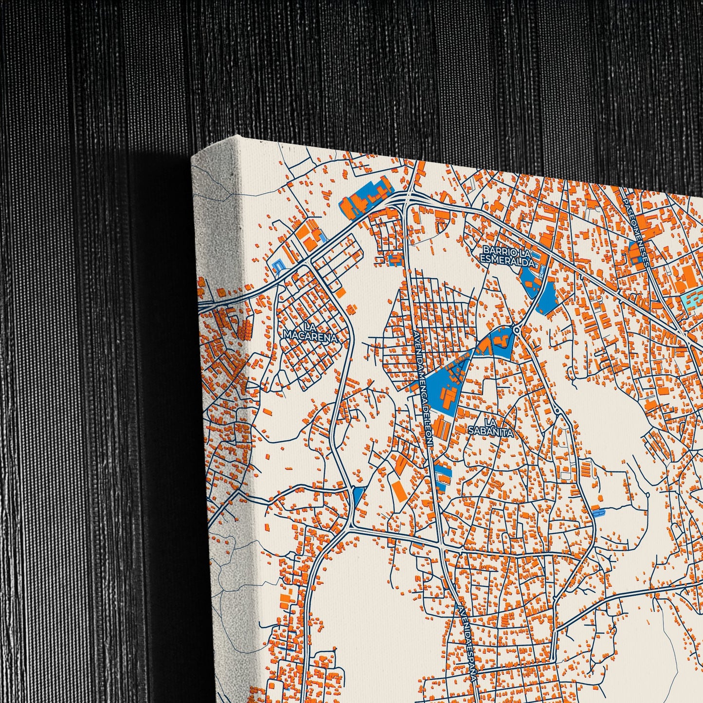 Ciudad Bolivar Venezuela Colorful City Map Canvas Print Detail