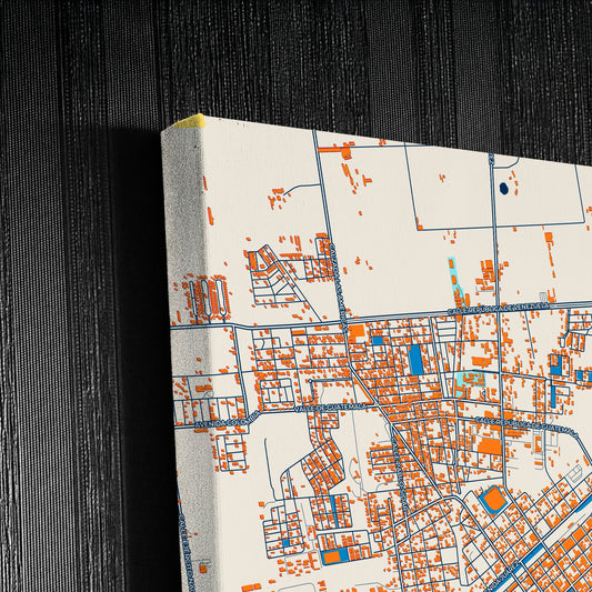 Ciudad Cuauhtémoc Mexico Colorful City Map Canvas Print Detail