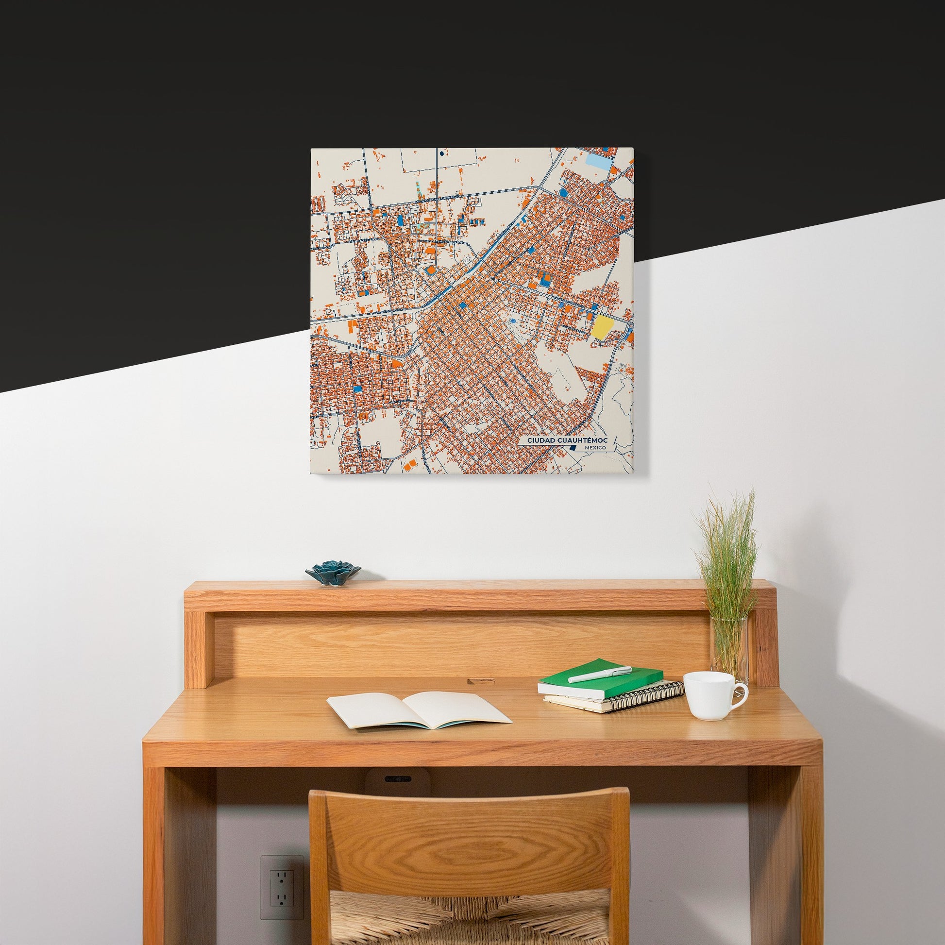 Ciudad Cuauhtémoc Mexico Colorful City Map Canvas Print Scene