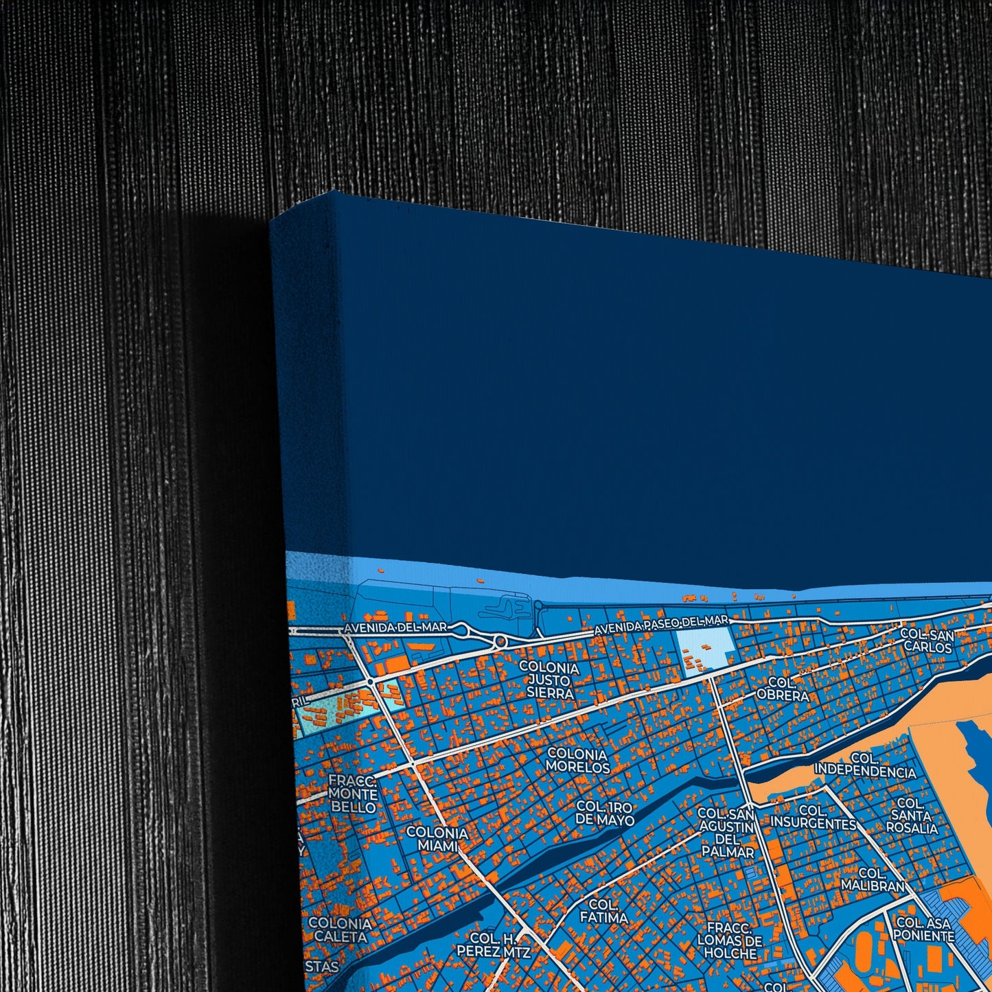 Ciudad Del Carmen Mexico Colorful City Map Canvas Print Detail