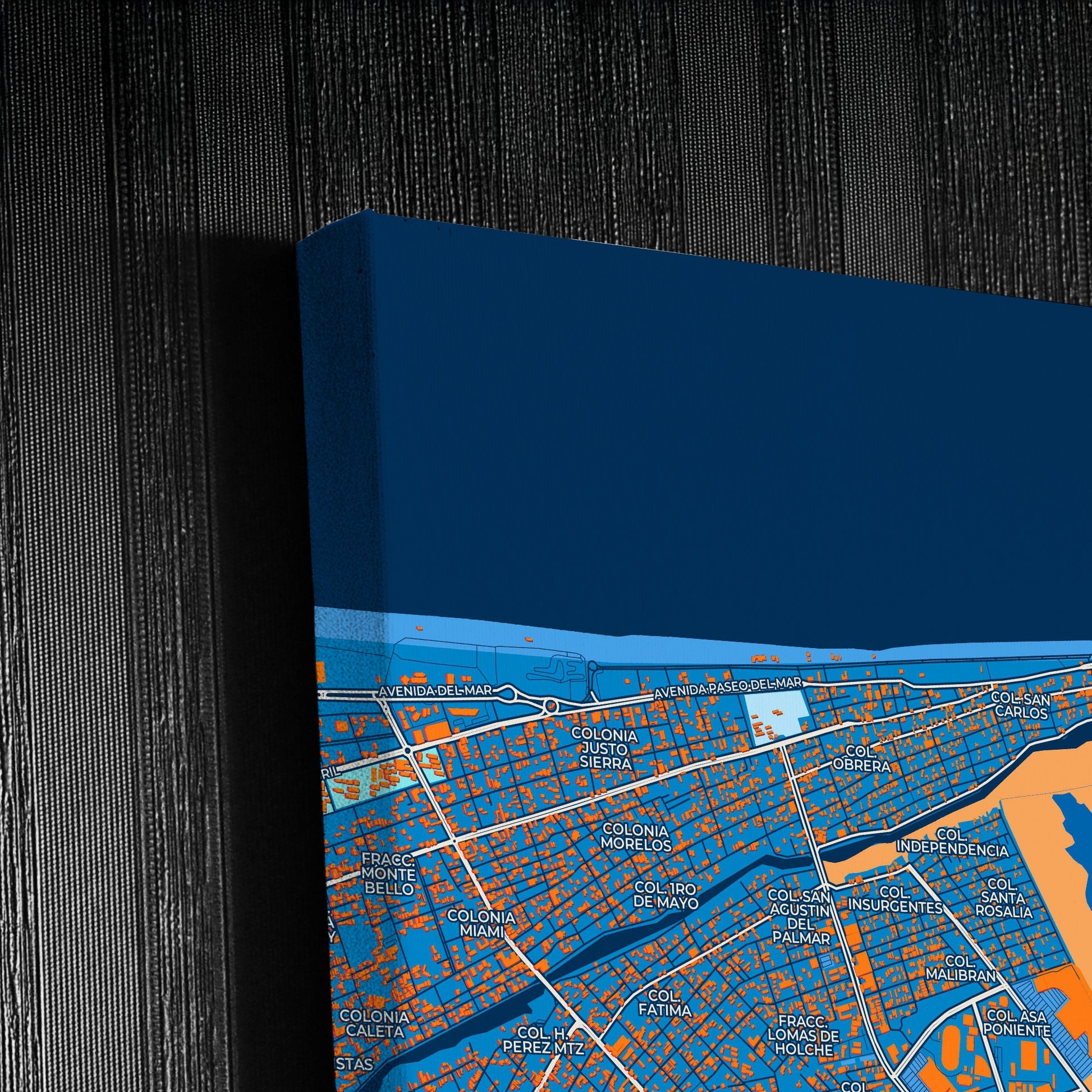 Ciudad Del Carmen Mexico Colorful City Map Canvas Print Detail