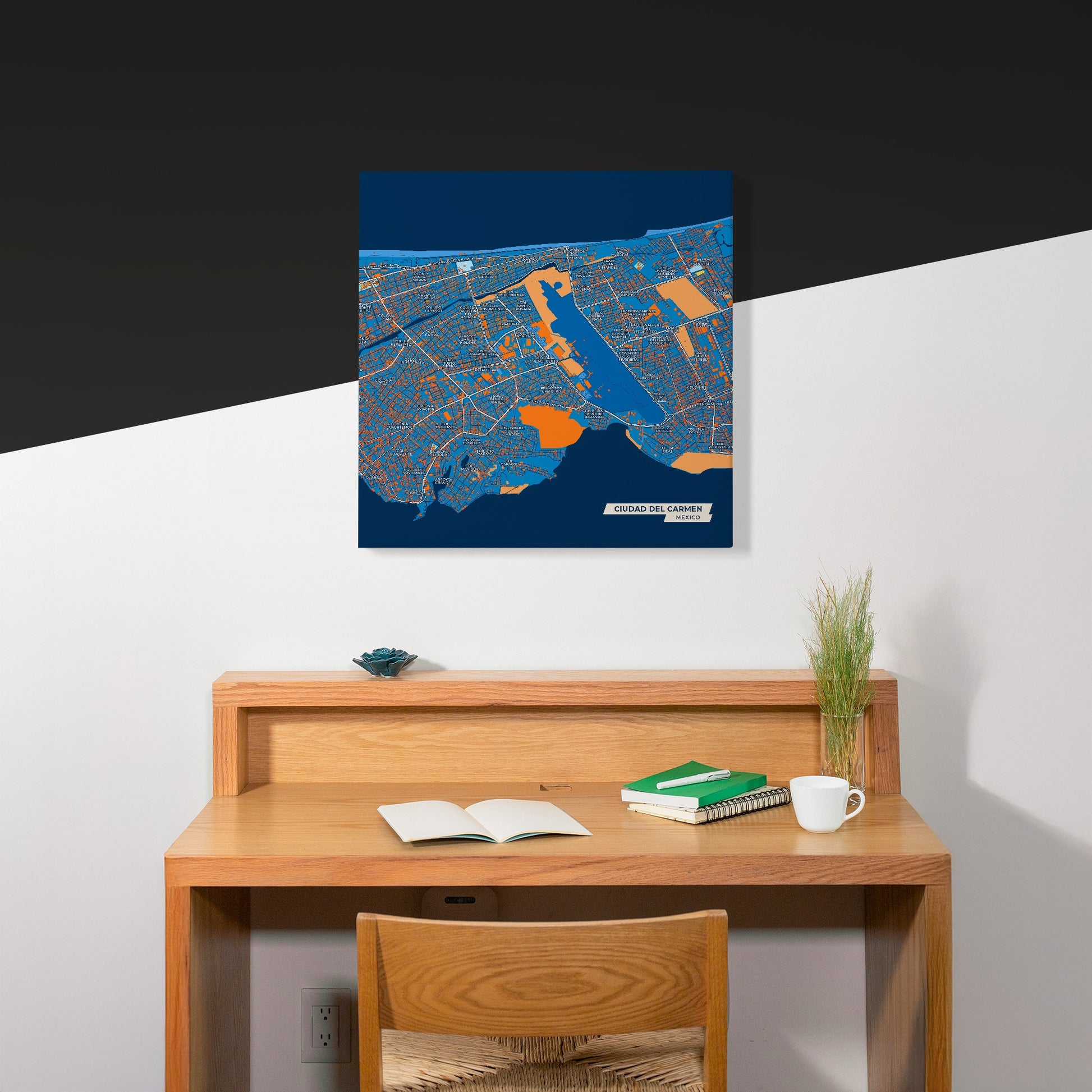 Ciudad Del Carmen Mexico Colorful City Map Canvas Print Scene