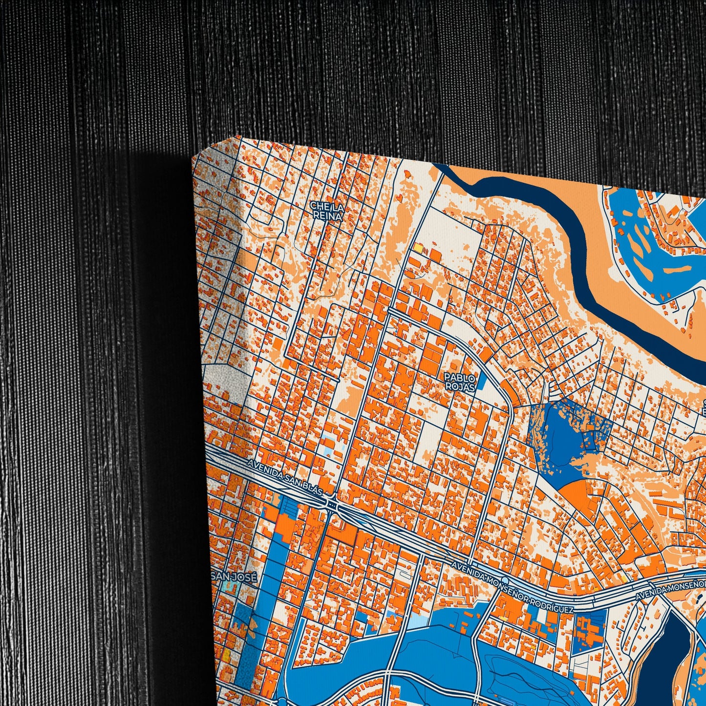 Ciudad Del Este Paraguay Colorful City Map Canvas Print Detail