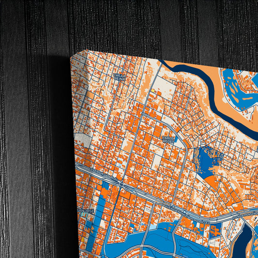 Ciudad Del Este Paraguay Colorful City Map Canvas Print Detail