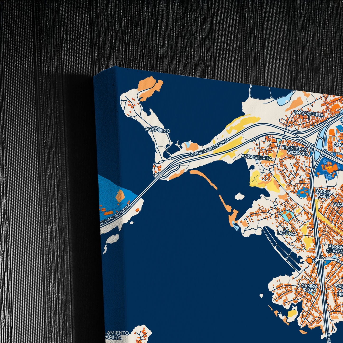 Ciudad Guayana Venezuela Colorful City Map Canvas Print Detail